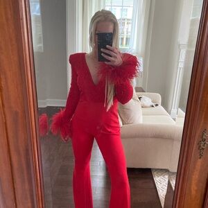 Custom Debbie Carroll Red Jumpsuit